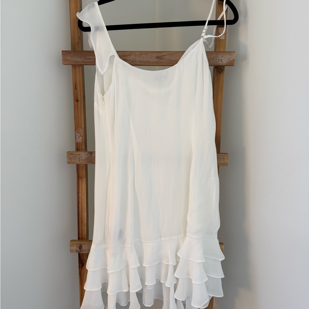 NBD Asymmetrical White Ruffle Dress - Picture 5 of 5